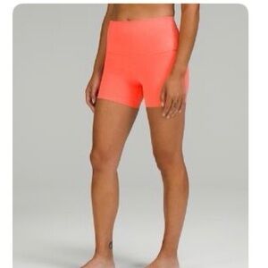 Lululemon Athletica Women's Neon Coral Bike Shorts